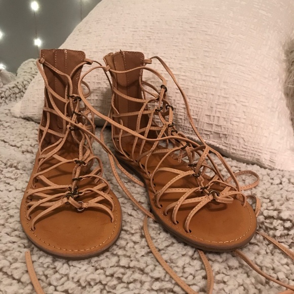 Strappy Tan Sandals - Picture 2 of 4